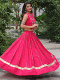 Wonderful Pink Lace Work Roman Silk Festive Wear Lehenga With Blouse