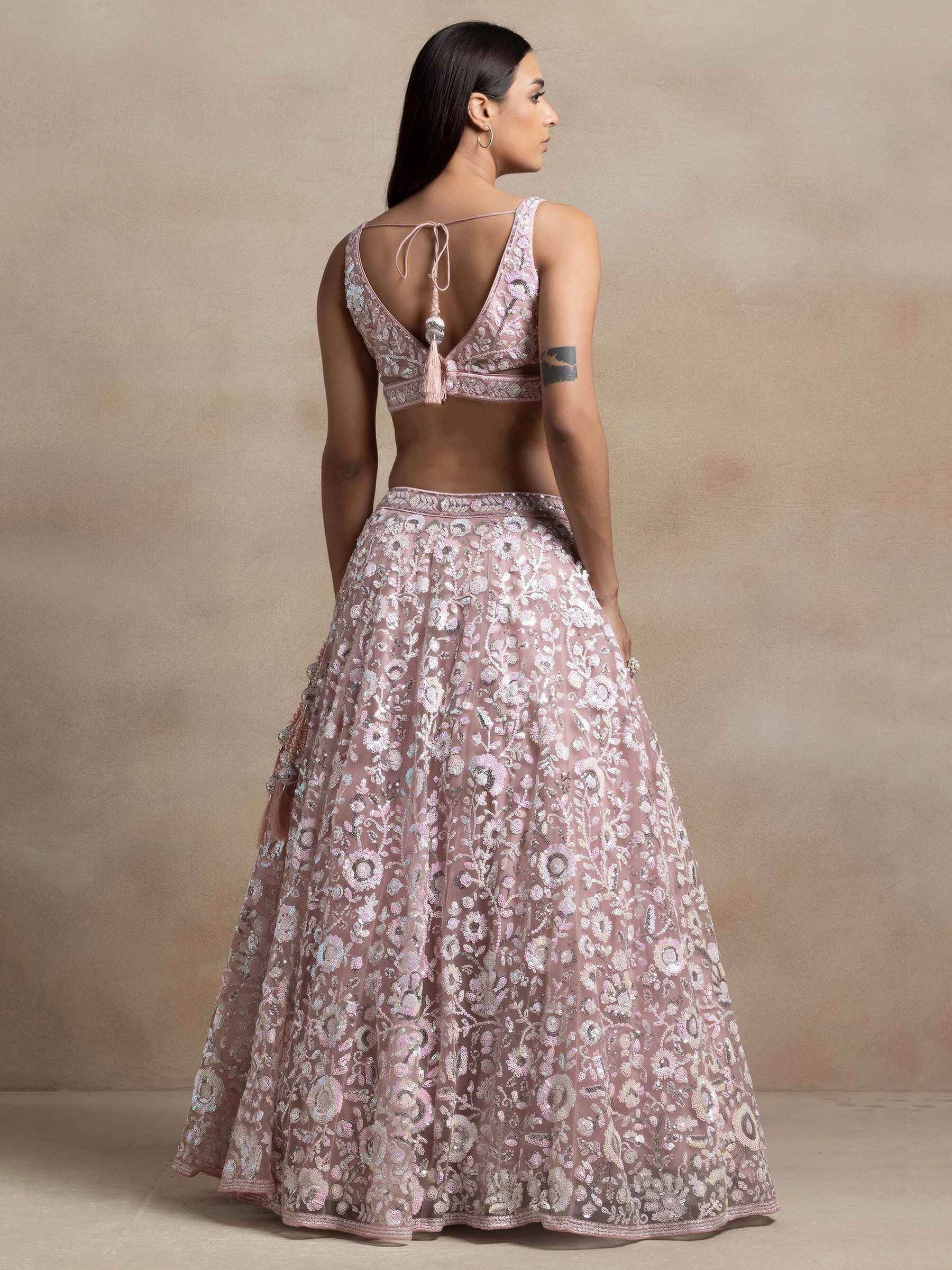 Wonderful Pink Sequins Net Party Wear Lehenga Choli With Dupatta - Zeel Clothing