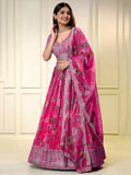 Wonderful Pink Sequins Organza Sangeet Wear Lehenga Choli