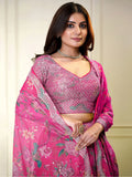Wonderful Pink Sequins Organza Sangeet Wear Lehenga Choli - Zeel Clothing