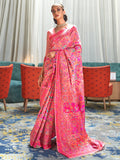Wonderful Pink Weaving Silk Reception Wear Saree With Blouse - Zeel Clothing