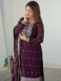 Wonderful Purple Embroidered Silk Pant Suit With Dupatta - Zeel Clothing