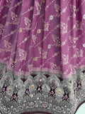 Wonderful Purple Mirror Work Traditional Lehenga Choli With Banarasi Dupatta