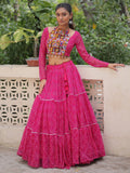 Wonderful Rani Pink Bandhej Print Georgette Navratri Special Lehenga Choli - Zeel Clothing