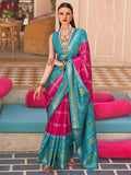 Wonderful Rani Pink Patola Printed Silk Festival Wear Saree With Blouse - Zeel Clothing