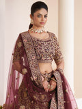 Wonderful Red Dori Work Net Bridal Lehenga Choli With Dupatta - Zeel Clothing