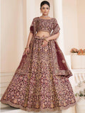 Wonderful Red Dori Work Net Bridal Lehenga Choli With Dupatta - Zeel Clothing