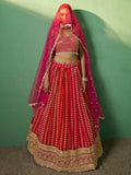 Wonderful Red Sequins Georgette Wedding Wear Lehenga Choli - Zeel Clothing