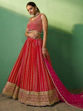 Wonderful Red Sequins Georgette Wedding Wear Lehenga Choli - Zeel Clothing
