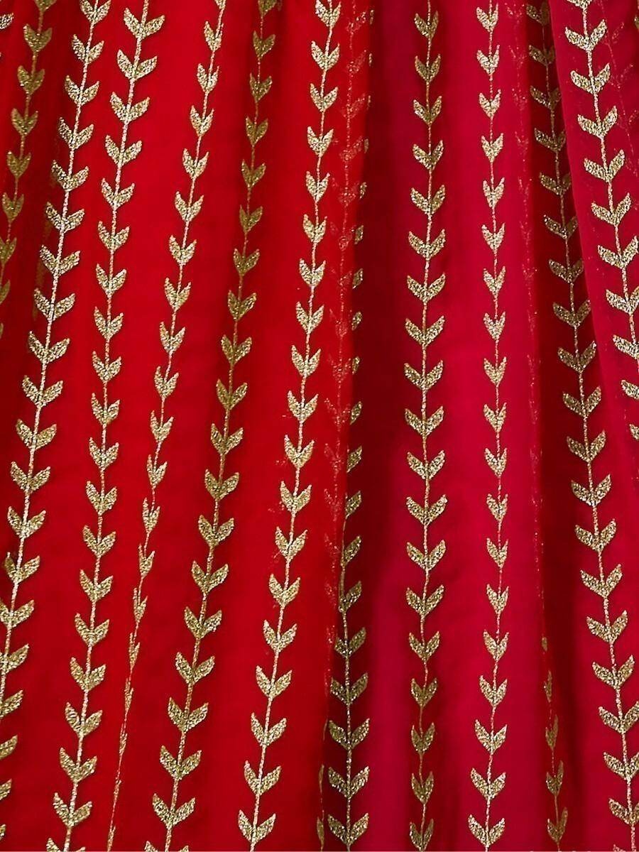Wonderful Red Sequins Georgette Wedding Wear Lehenga Choli - Zeel Clothing
