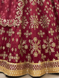 Wonderful Red Zari Work Art Silk Wedding Wear Lehenga Choli - Zeel Clothing