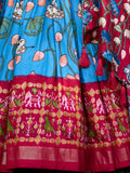 Wonderful Sky-Blue Patola Printed Silk Festival Wear Lehenga Choli - Zeel Clothing