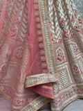 Wonderful White Heavy Embroidered Velvet Bridal Lehenga Choli - Zeel Clothing