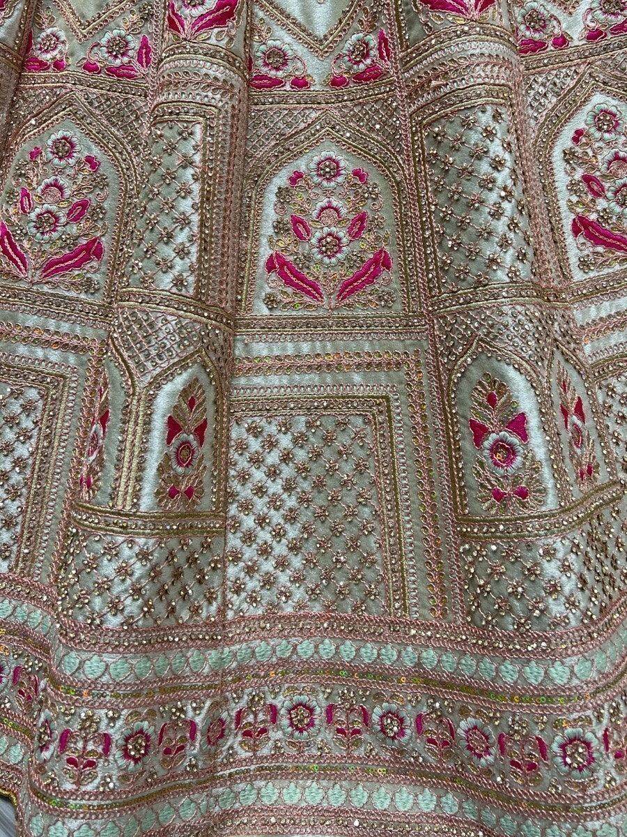 Wonderful White Heavy Embroidered Velvet Bridal Lehenga Choli - Zeel Clothing