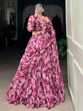 Wondrous Wine Digital Printed Silk Festival Wear Lehenga Choli - Zeel Clothing