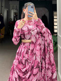 Wondrous Wine Digital Printed Silk Festival Wear Lehenga Choli - Zeel Clothing