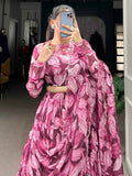 Wondrous Wine Digital Printed Silk Festival Wear Lehenga Choli - Zeel Clothing