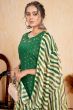 Spectacular Green Embroidered Silk Function Wear Pant Suit