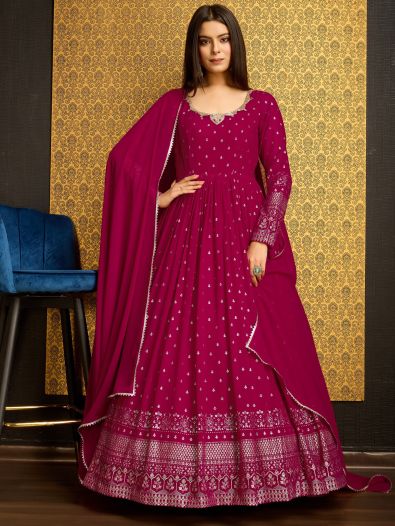Buy Designer Rani Pink Gown for Girls and women with XXL size at Amazon.in