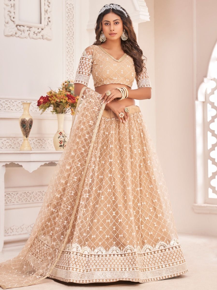 Heavy Soft Butterfly Net With Rose Flower Pattern Ribin Work With Rivet  Moti Work With Sleeve gown with duppata