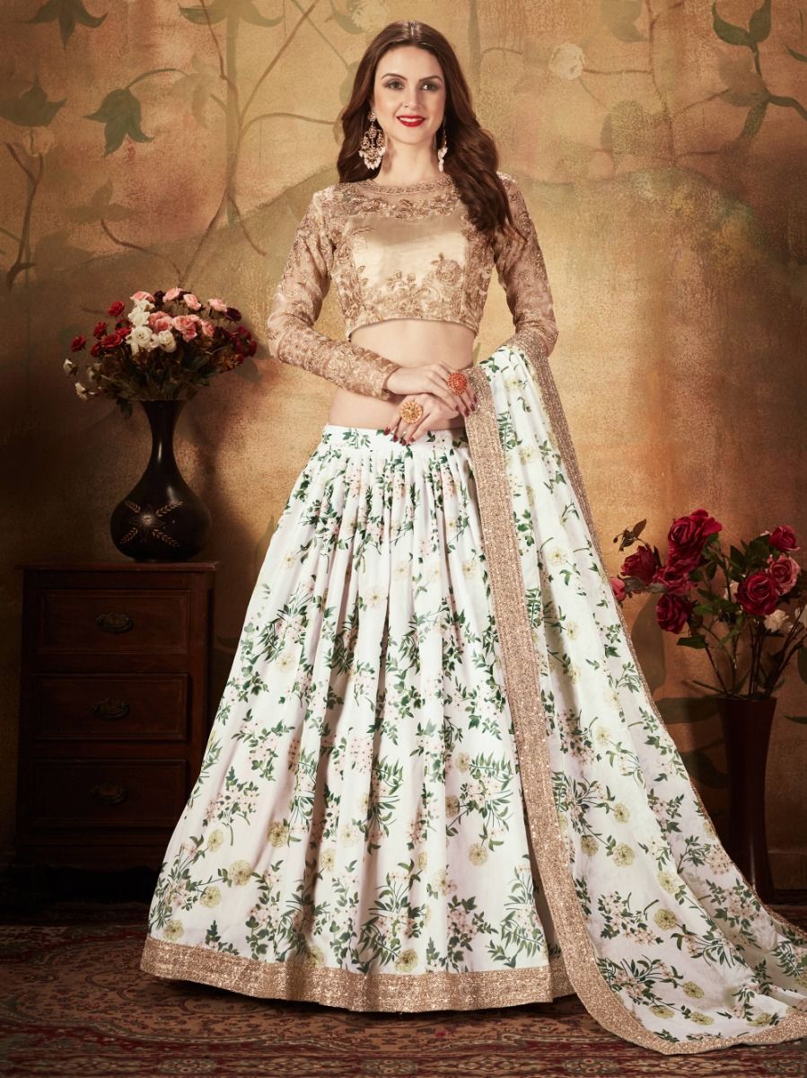 Alluring Bridal Wear Designer Fancy Lehenga With Embroidery Design In Fancy  Lavender Color
