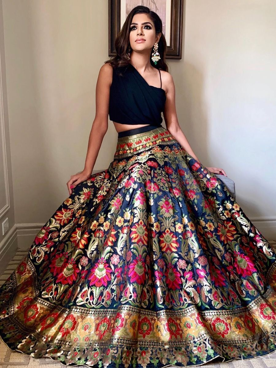 Shop Purple Floral Printed Lehenga Set for Women Online from India's Luxury  Designers 2023