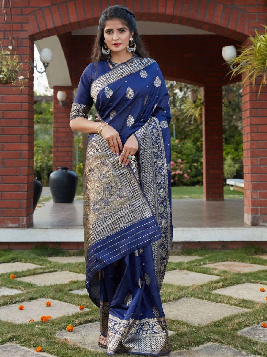 Designer Banarasi Silk Sarees, Casual Wear Saree, Indian Saree, Wedding  Saree, Ethnic Saree, Party Wear Saree, Silk Sarees, Sari and Blouse - Etsy  | Silk saree blouse designs patterns, Cotton saree blouse