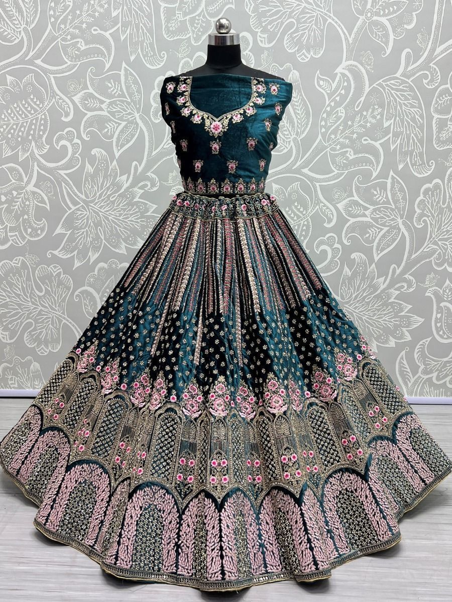 Girls Black Floral Printed Ready to Wear Lehenga & Choli – Inddus.com