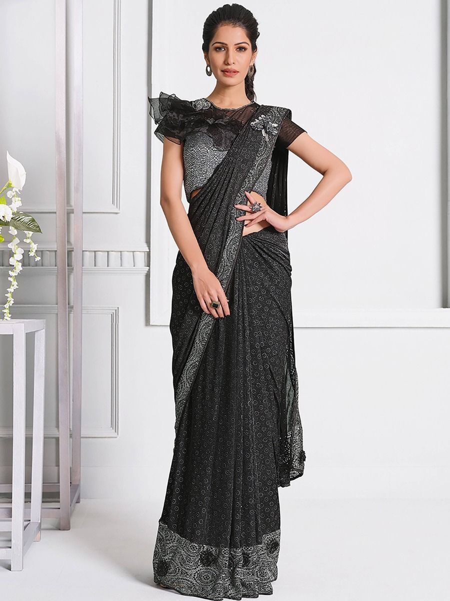 How to wear stylish saree to look slim/bollywood lycra saree drape in 4  style/Lycra saree drape - YouTube