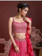 Capricious Pink Digital Printed Chinon Silk Designer Lehenga Choli