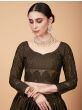 Beautiful Mehndi Embroidered Silk Wedding Wear Lehenga Choli