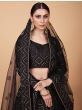 Attractive Black Embroidered Silk Festival Wear Lehenga Choli