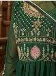 Attractive Green Sequined Georgette Festival Wear Anarkali Suit