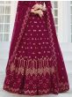 Deep Pink Sequins Georgette Wedding Wear Lehenga Choli