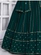     Teal Green Sequins Georgette Wedding Wear Lehenga Choli