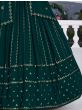     Teal Green Sequins Georgette Wedding Wear Lehenga Choli