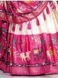 Beautiful Pink Digital Printed Dola Silk Festival Wear Lehenga Choli