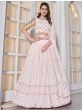 Pink Sequins Georgette Wedding Wear Lehenga Choli