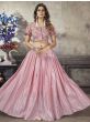 Graceful Pink Sequins Work Silk Ready-Made Crop Top Lehenga