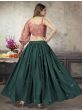 Appealing Green Sequins Work Silk Ready-Made Crop Top Lehenga