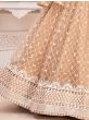 Stunning Beige Thread Embroidered Butterfly Net Lehenga Choli