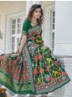 Lovely Green Patola Weaving Silk Wedding Wear Saree