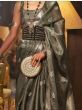 Adorable Grey Zari Weaving Organza Wedding Wear Saree