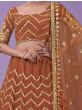 Beautiful Orange Sequins Georgette Wedding Wear Lehenga Choli