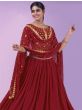 Lovely Red Sequins Georgette Wedding Wear Lehenga Choli