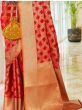 Gorgeous Red Woven Silk Festival Wear Saree With Blouse