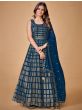 Capricious Navy Blue Sequins Embroidered Georgette Ready-Made Gown
