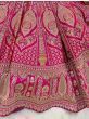 Stunning Pink Embroidered Silk Wedding Wear Lehenga Choli