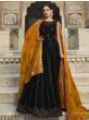 Black Sequins Work Georgette Festival Wear Gown With Dupatta
