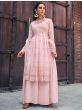 Pretty Baby Pink Embroidered Georgette Readymade Salwar suit